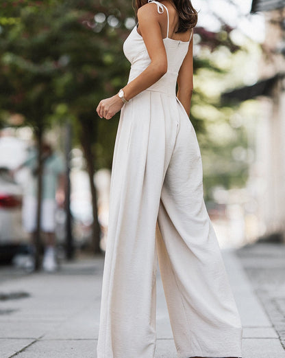 Pleated Wide Leg Jumpsuit