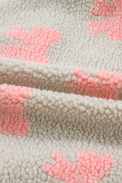 Valentine Bow Sherpa Quarter Zip Sweatshirt