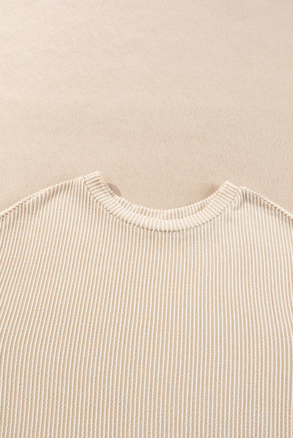 Corded Knit Long Sleeve Top and Shorts Set