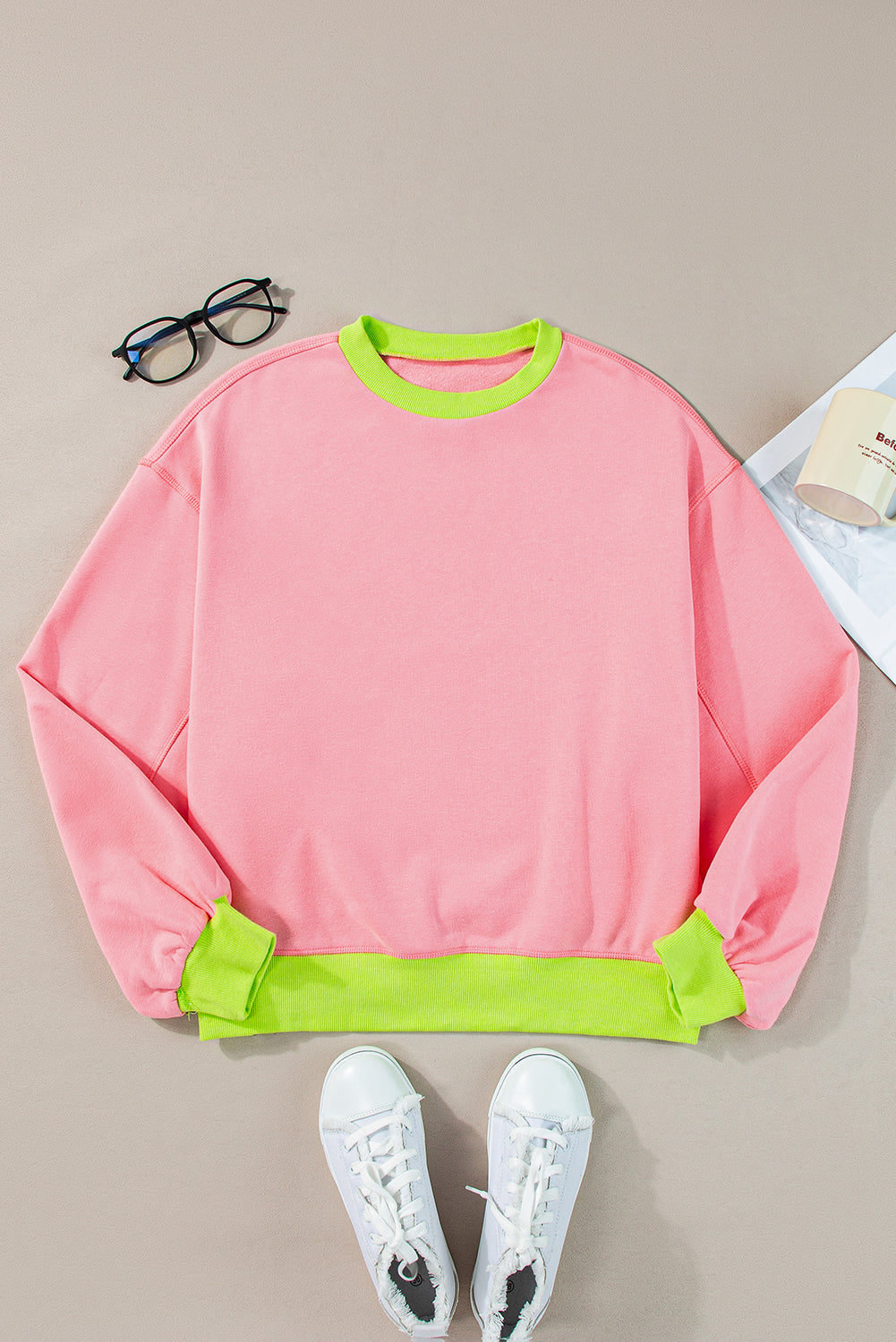 Colorblock Bubble Sleeve Sweatshirt