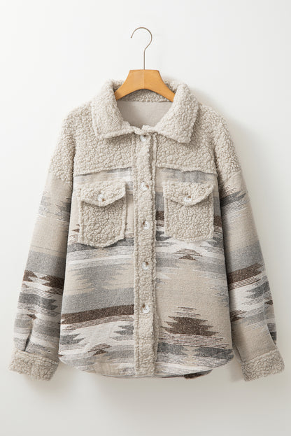 Western Aztec Sherpa Buttoned Coat