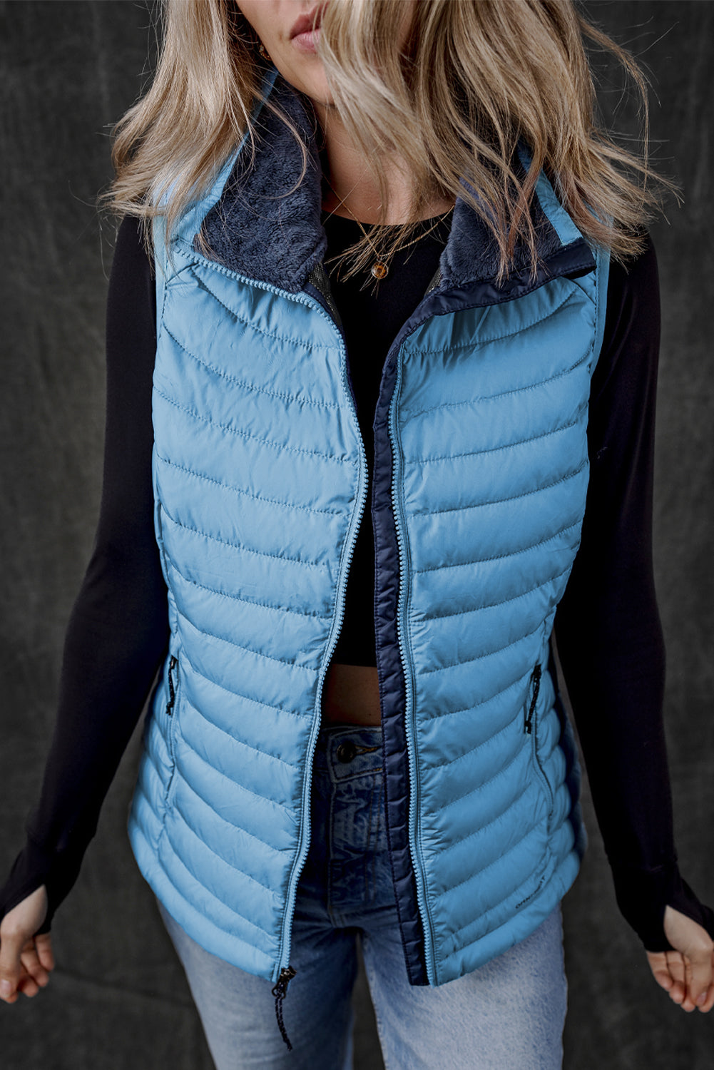 Quilted Zipped Puffer Vest