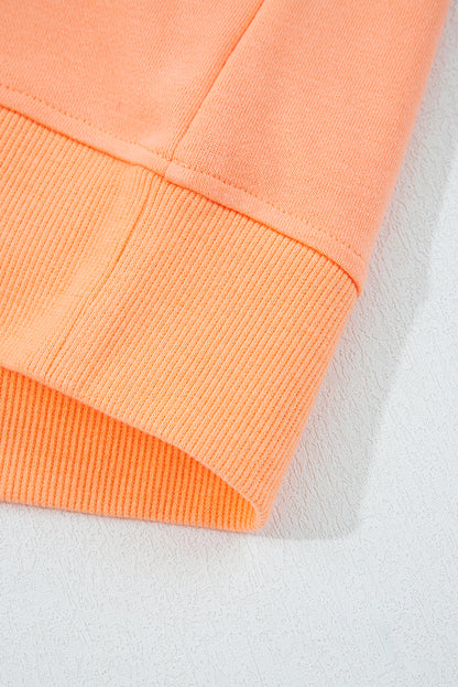 Plaid Floral Patchwork Kangaroo Pocket Hooded Top