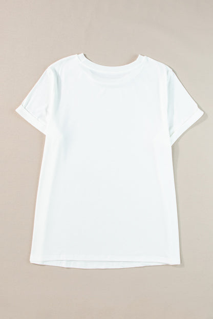 Plus Size Round Neck Short Sleeve T-Shirt