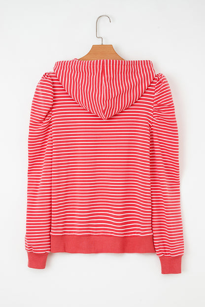 Stripe Puff Long Sleeve Hoodie