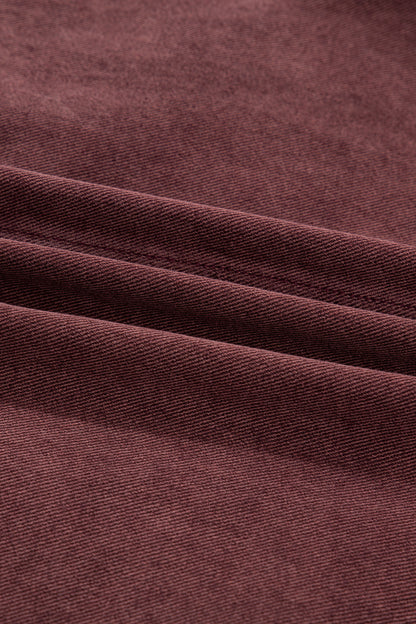 Corduroy Collar Zipped Front Denim Jacket