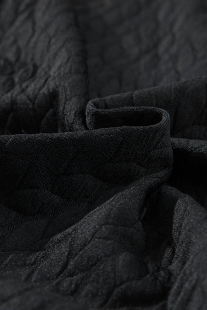 Embroidered Patch Cable Knit Pullover Sweatshirt