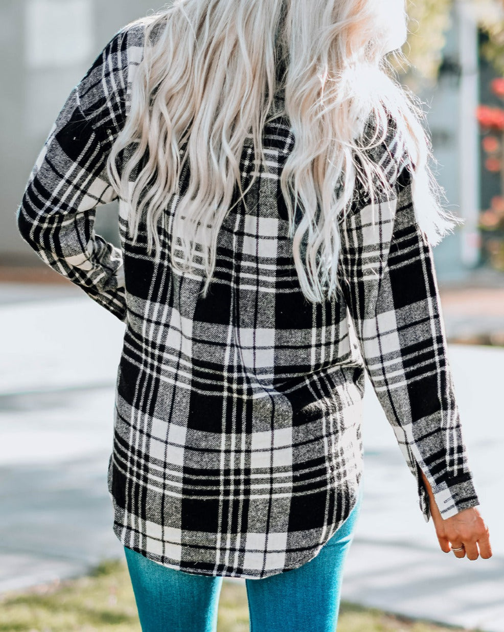 Plaid Button Front Boyfriend Shacket