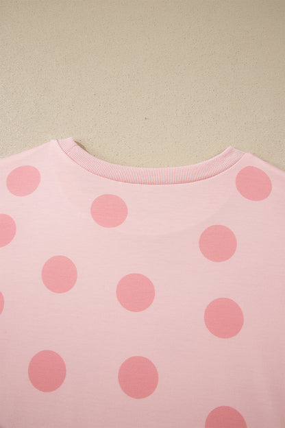 Polka Dot Tee & Drawstring Short Set