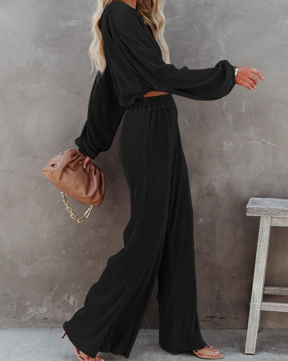 Corded Pullover and Pants Set