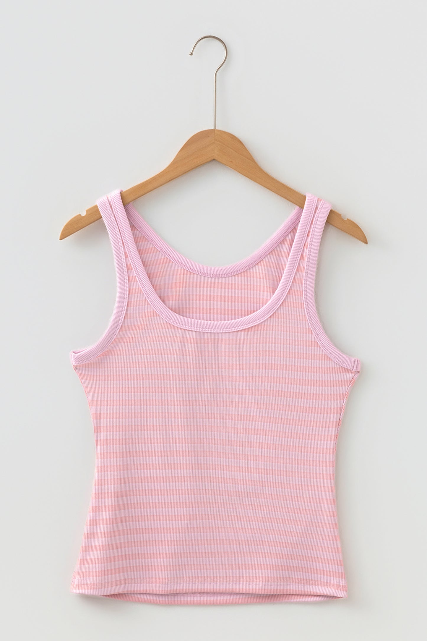Stripe Ribbed Knit Sleeveless Tank Top