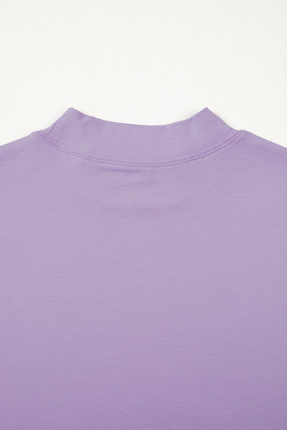 Oversized Solid Color High Neck Tee