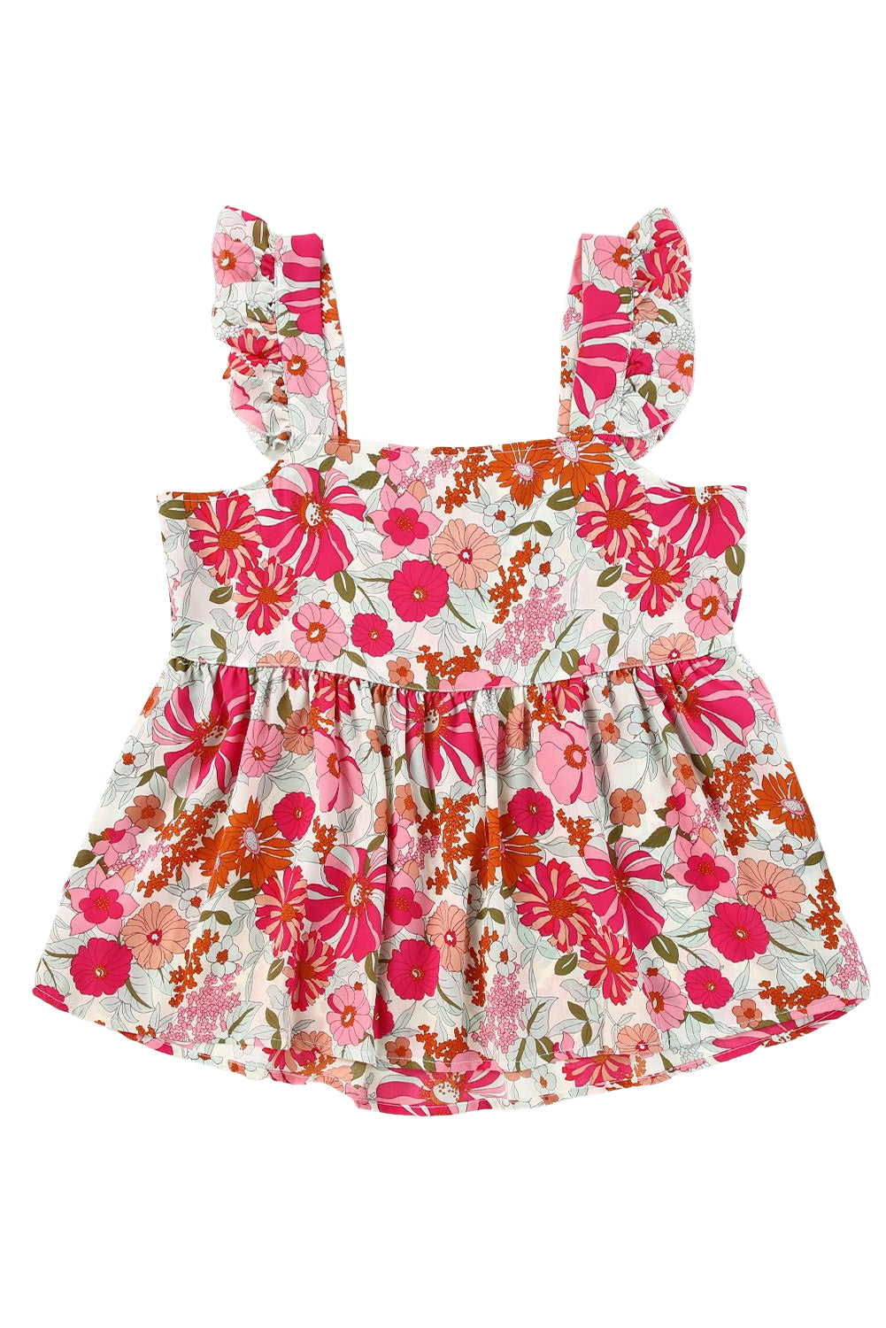 Floral Ruffle Babydoll Tank Top