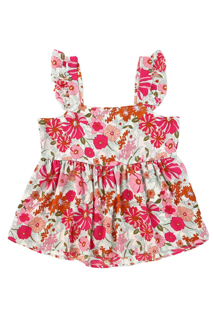 Floral Ruffle Babydoll Tank Top