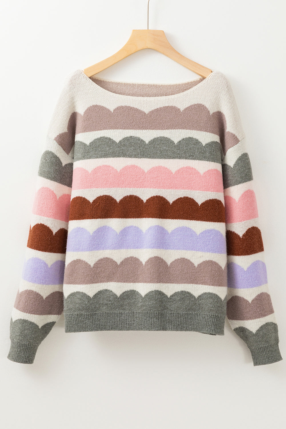 Stripe Balloon Sleeve Sweater