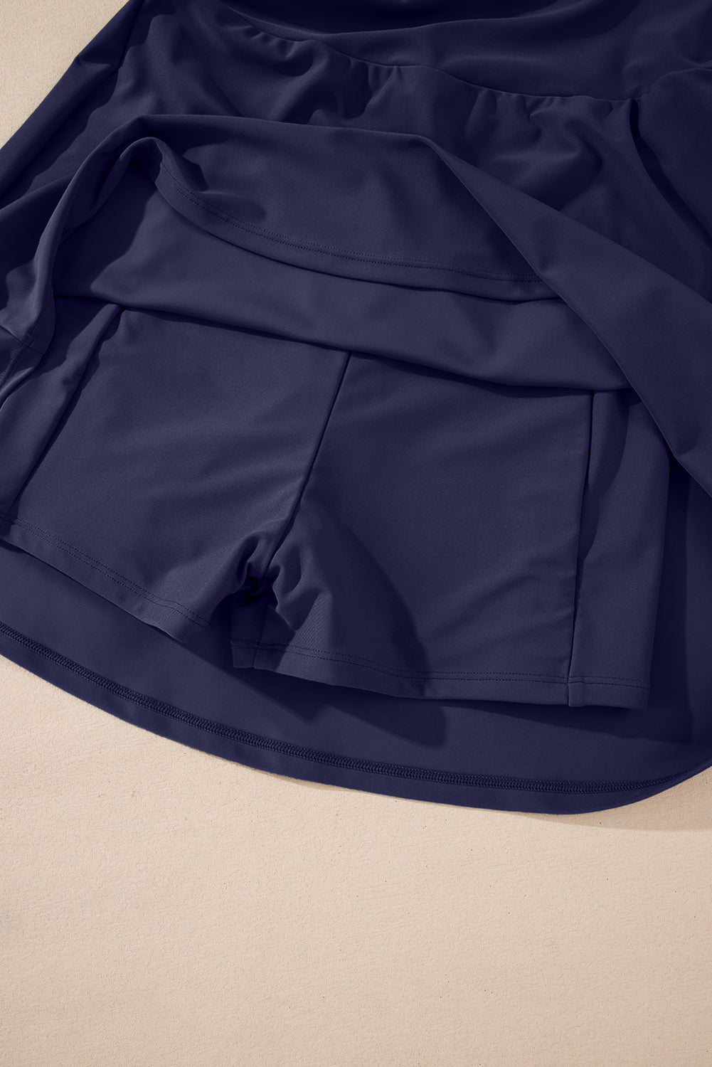 Contrast Trim Ruffle High Waist Swim Dress