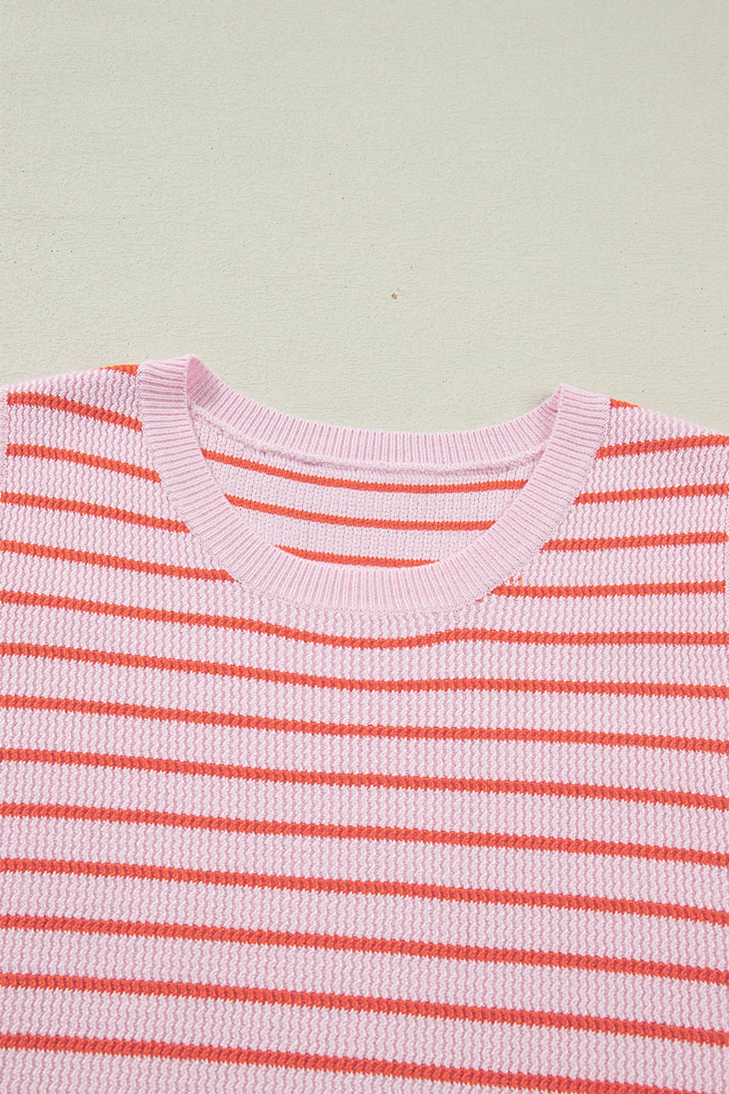 Stripe Textured Knit Sleeveless Sweater Top
