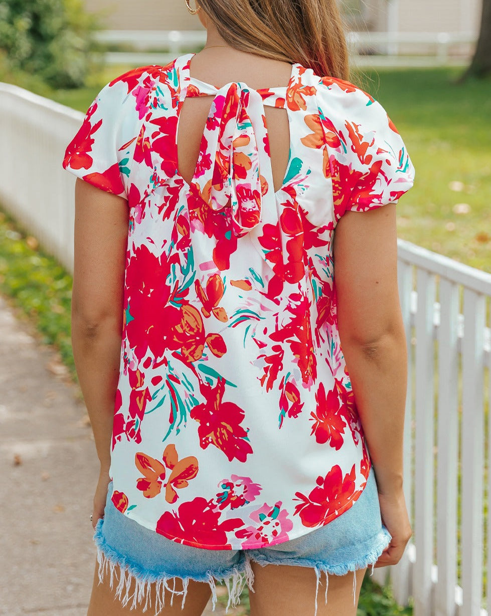 Floral Square Neck Blouse