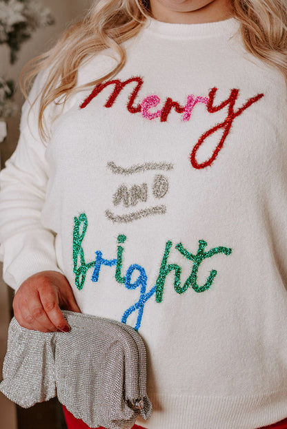 Plus Size Merry and Bright Christmas Sweater