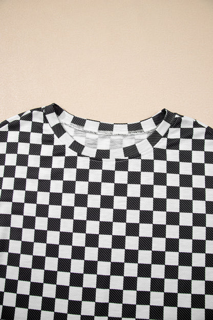 Checker T-Shirt & High Waist Skort Set