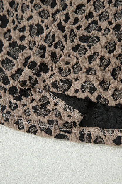 Leopard Textured Sleeveless Mini Dress