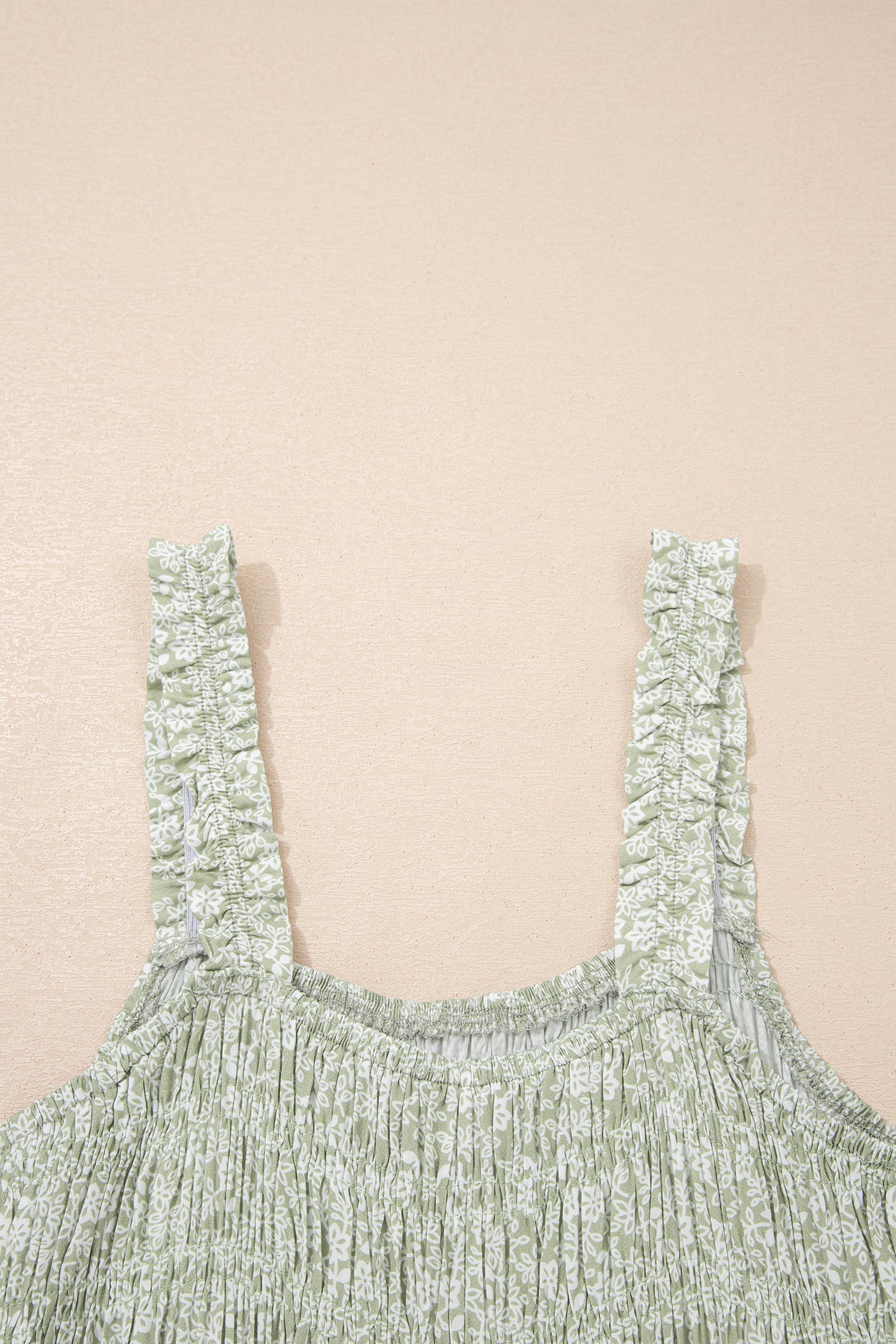 Floral Smocked Square Neck Sleeveless Jumpsuit