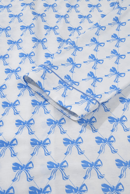 Bow Tie Shirt and Pants Pajama Set