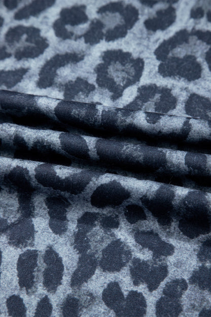 Leopard Frilled Drawstring Waist Wide Leg Pants