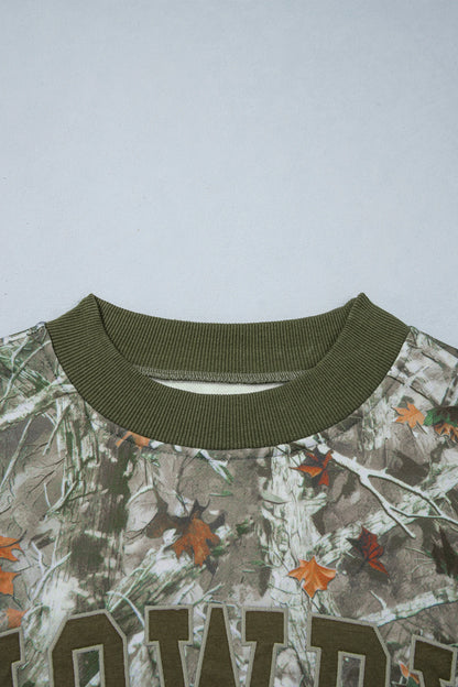 MALLARD/HOWDY Letter Print Baggy Mock Neck Sweatshirt