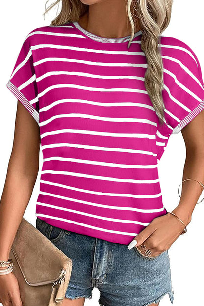 Stripe Bat Sleeve T-Shirt