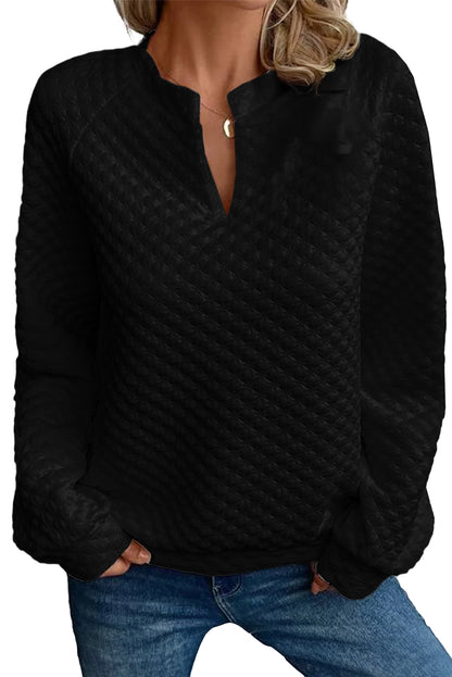 Quilted Raglan Long Sleeve Top