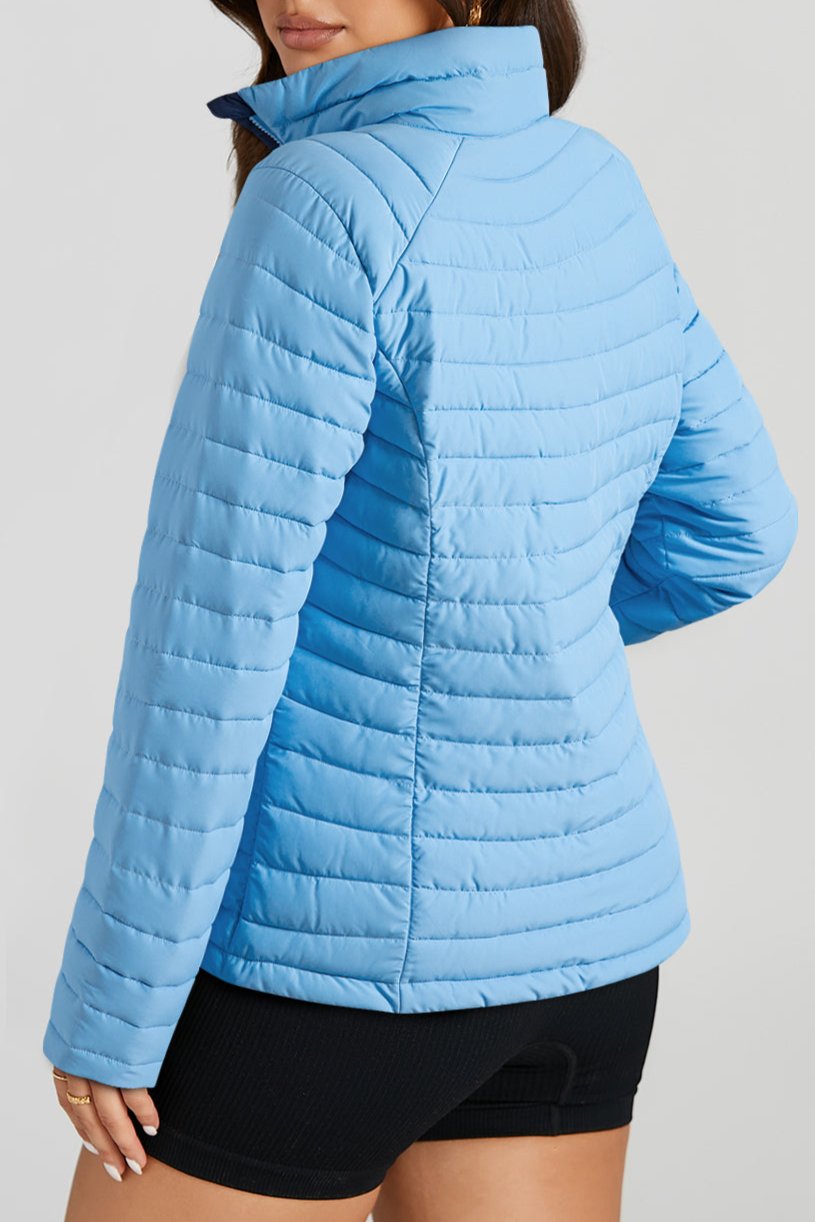 Solid Zip-Up Puffer Jacket