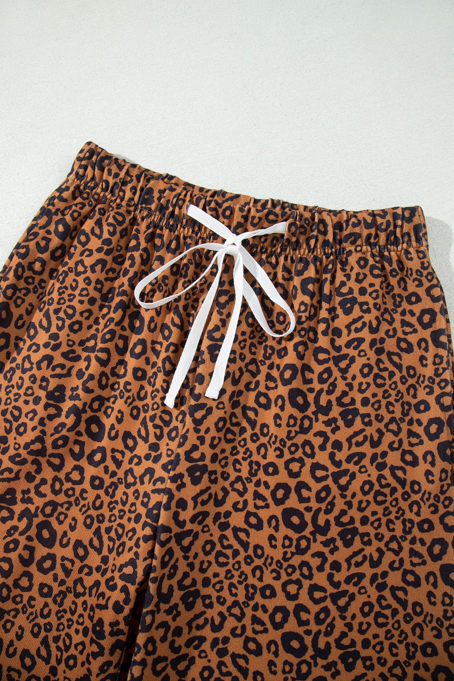 Leopard Long Sleeve Top & Drawstring Pants Set