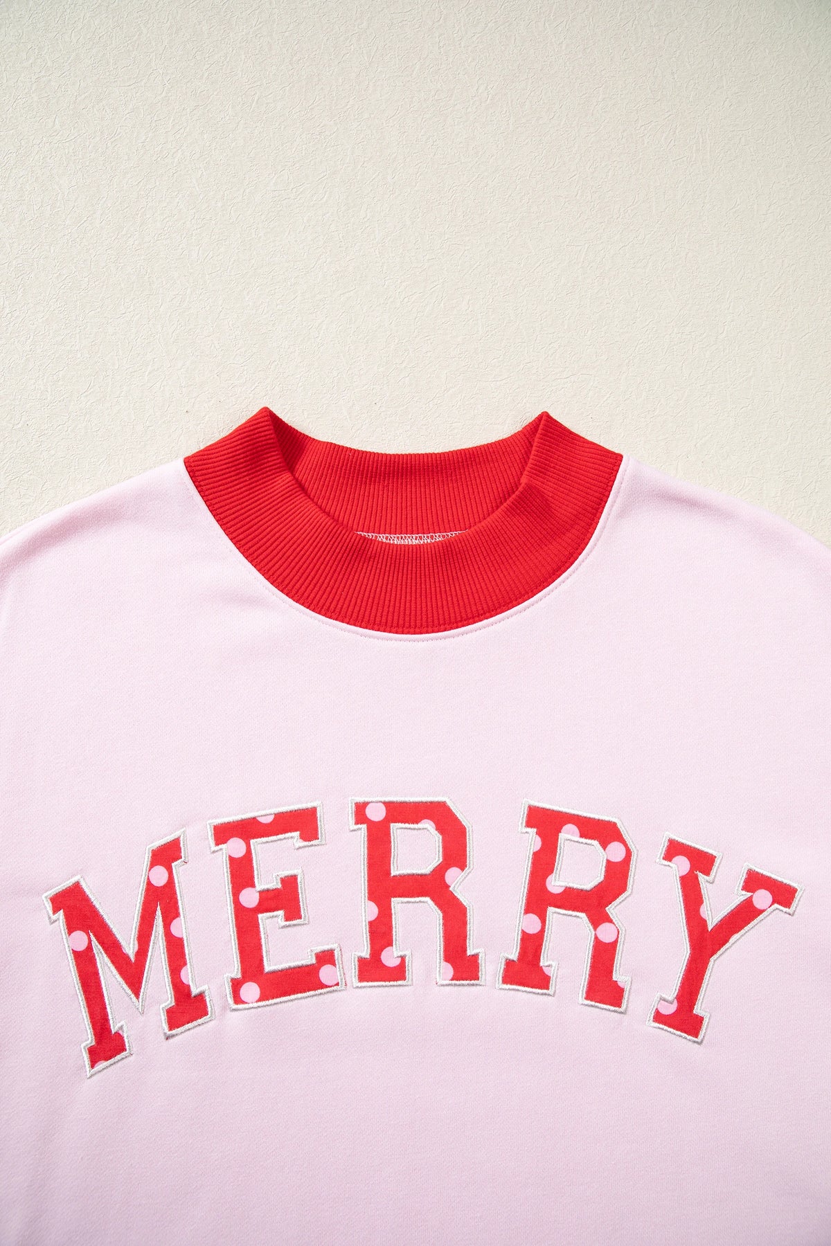 COWBOY/MERRY Polka Dot Letter Print Sweatshirt