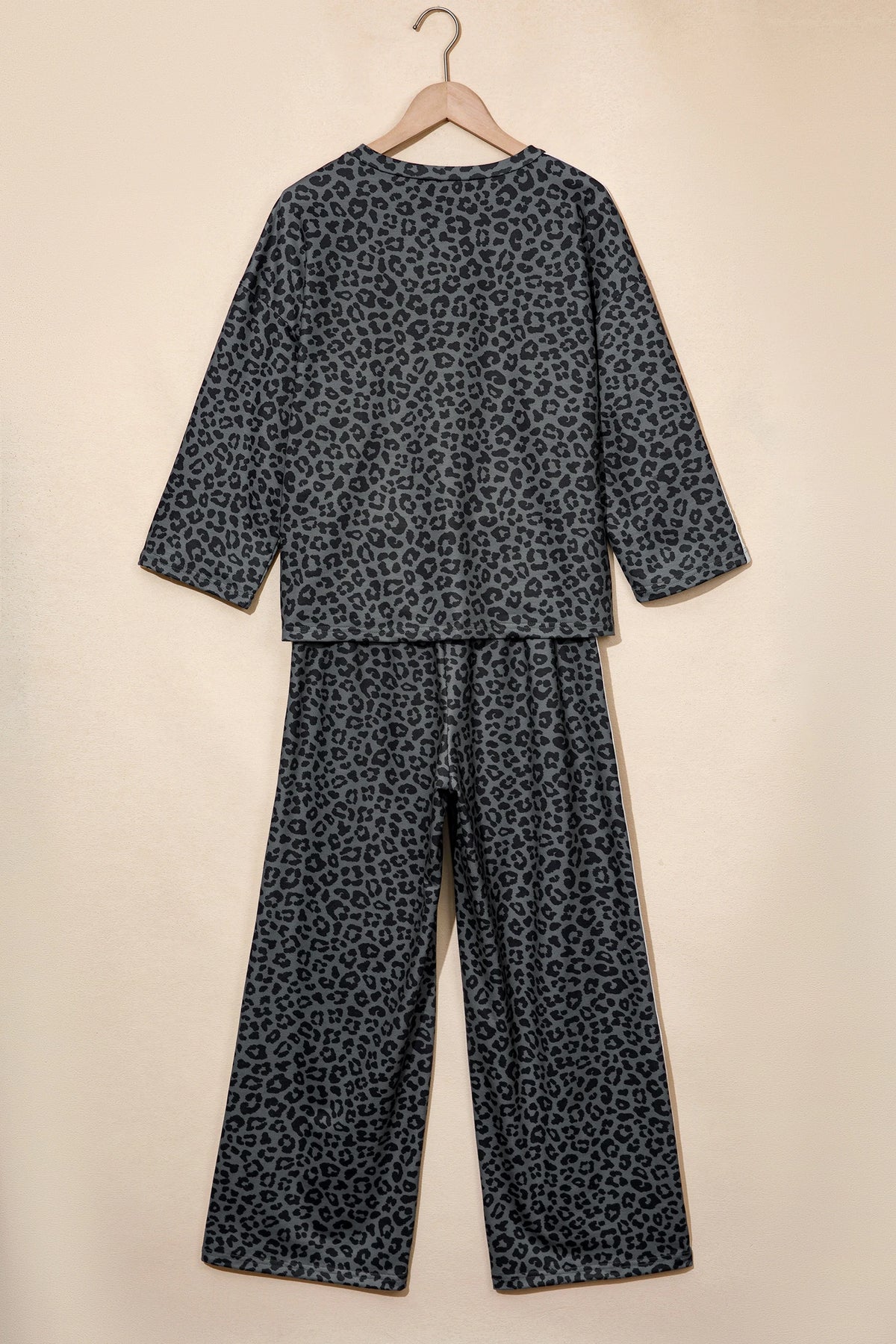 Leopard Varsity Stripe 3/4 Sleeve Top & Pants Set