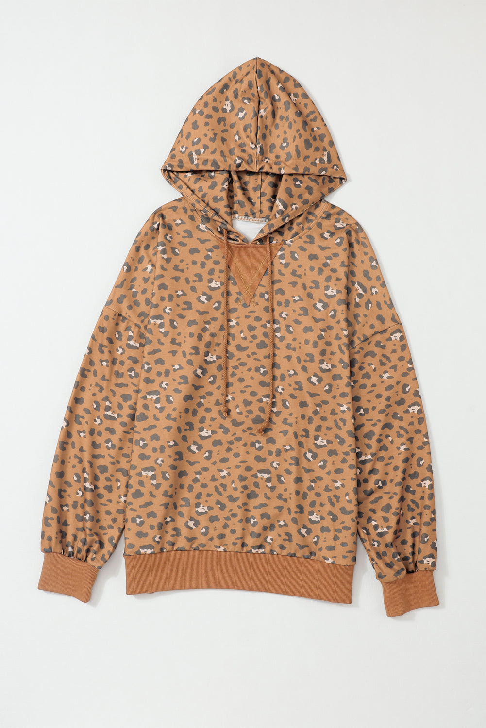 Leopard Long Sleeve Cropped Hoodie