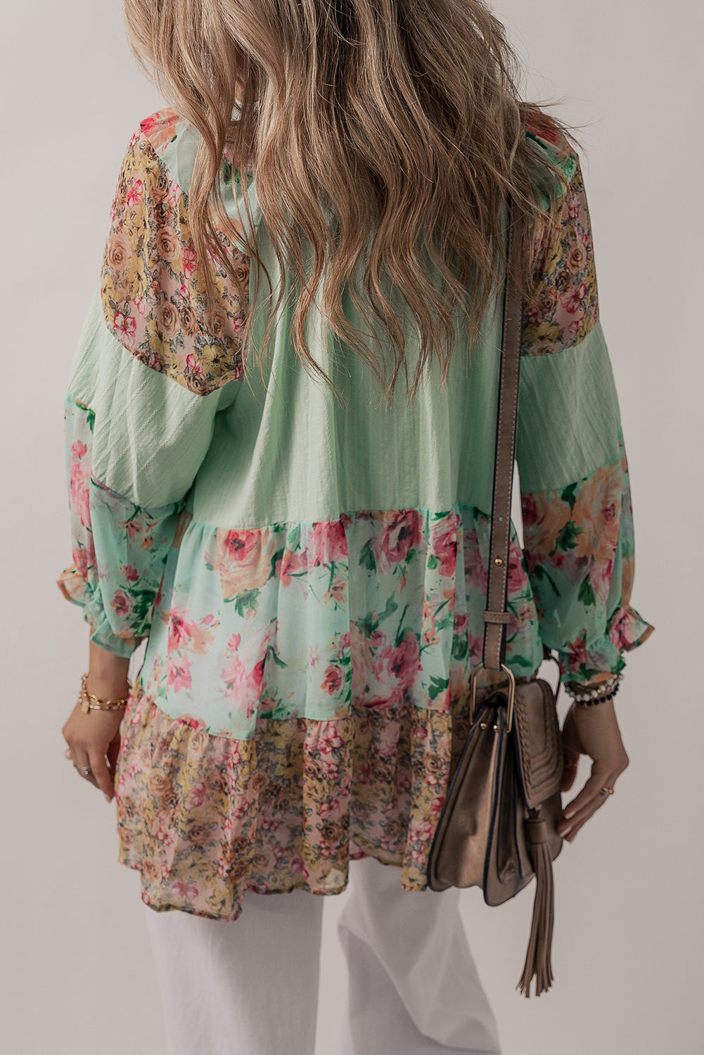 Floral Patchwork Long Sleeve Blouse