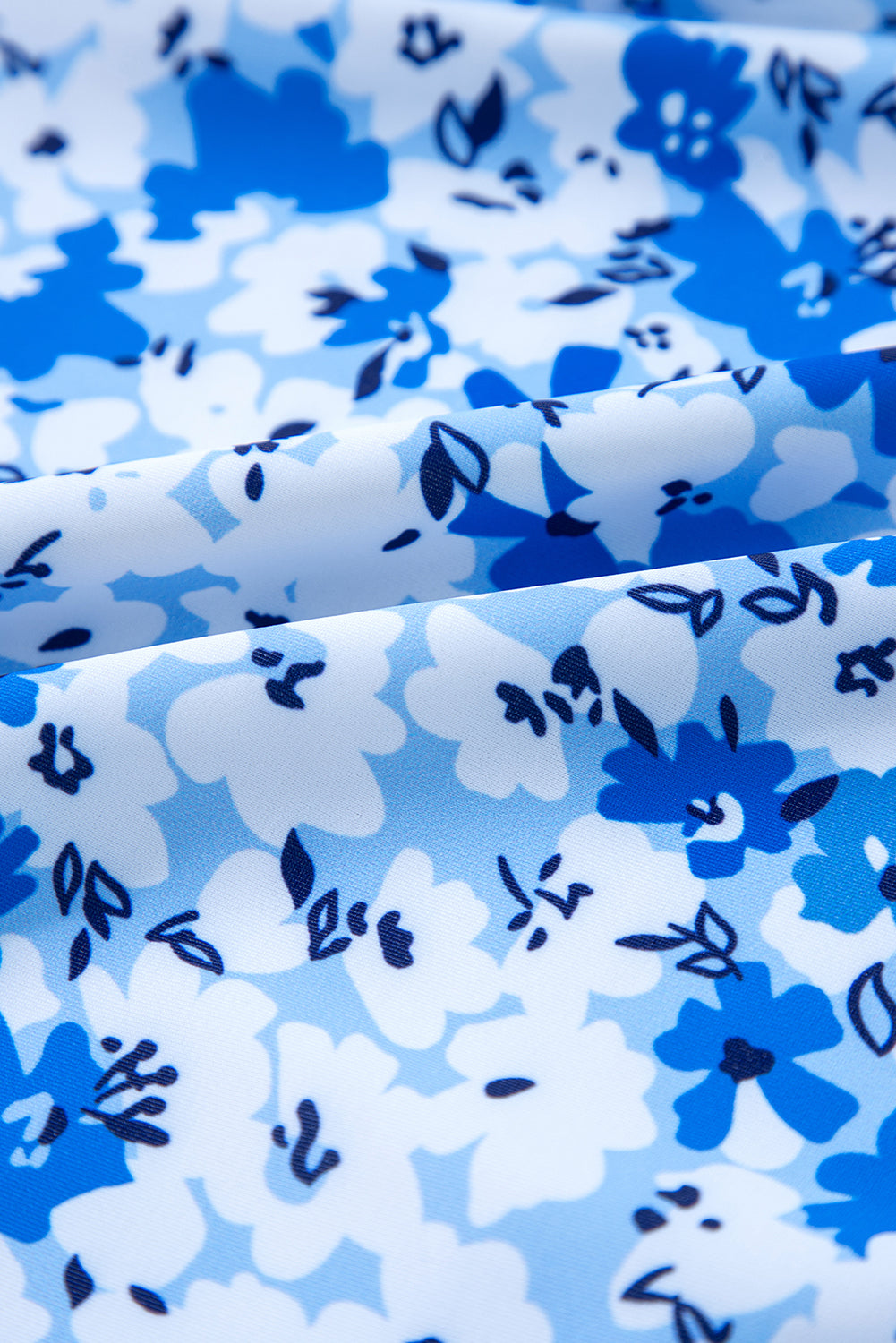 Floral Ruffle Strap Lace-Up One Piece Swimsuit