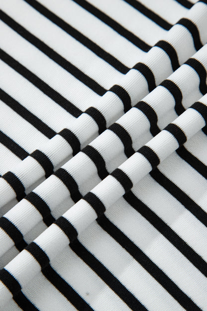 Stripe Cap Sleeve Henley Top & Shorts Set