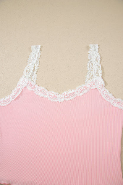 Floral Ribbed Crop Top & Shorts Lounge Set
