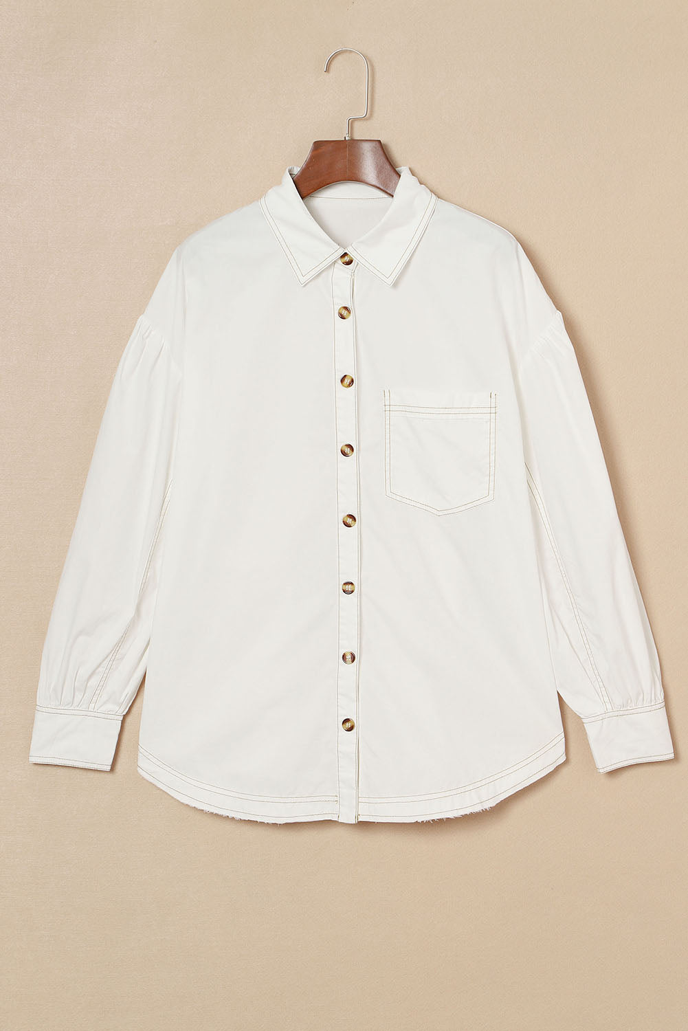 Classic Bubble Sleeve Pocketed Shirt