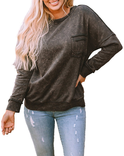 Washed Exposed Seam Sweatshirt