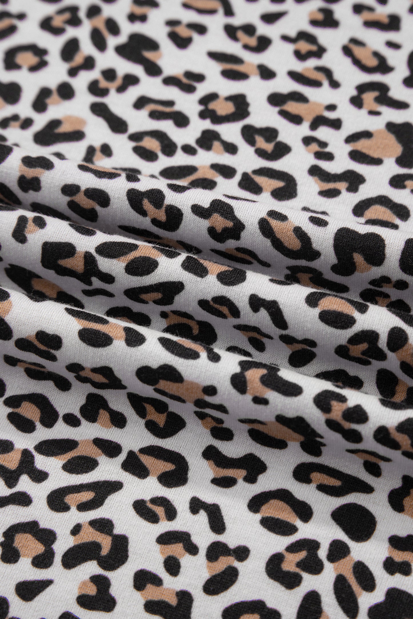 Leopard Loose Tee & Drawstring Waist Pants Set