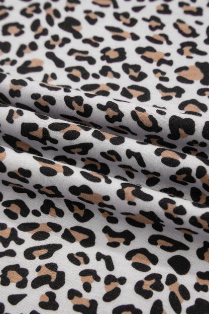 Leopard Loose Tee & Drawstring Waist Pants Set