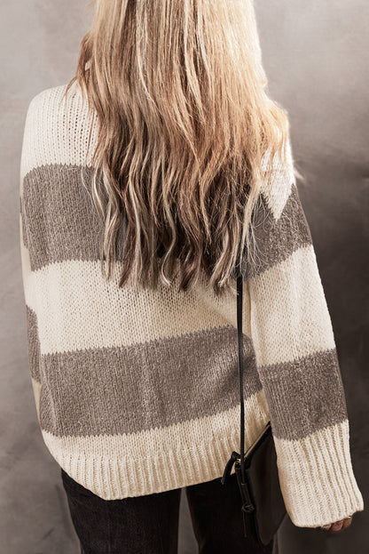 Colorblock Stripe Pullover Sweater