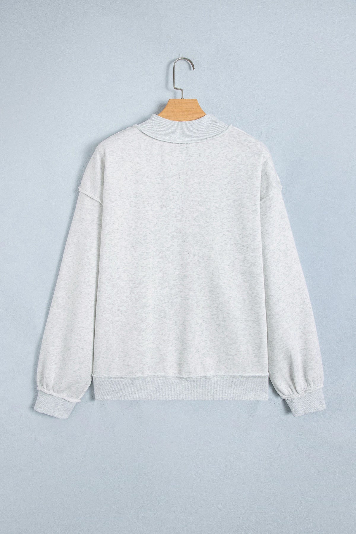 Pray Polka Dot Embroidered Mock Neck Long Sleeve Sweatshirt