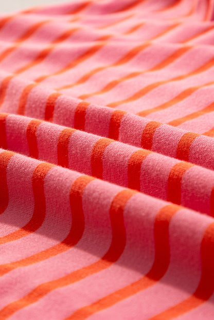 Stripe Drop Shoulder Crewneck Sweatshirt