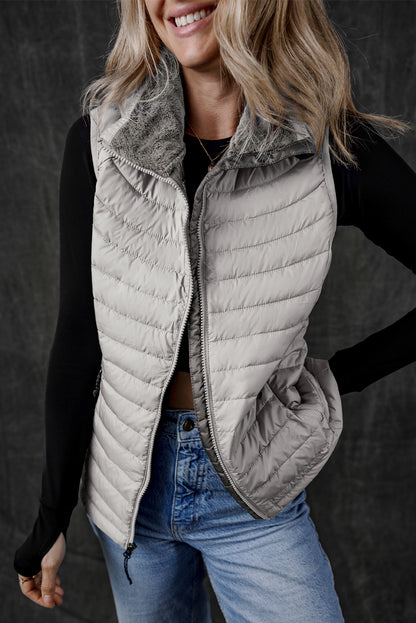 Quilted Zipped Puffer Vest