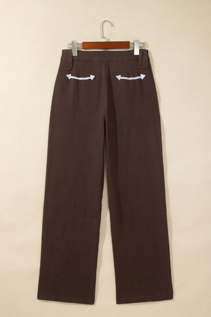 Western Arrow Embroidered Button Fly Straight Leg Jeans