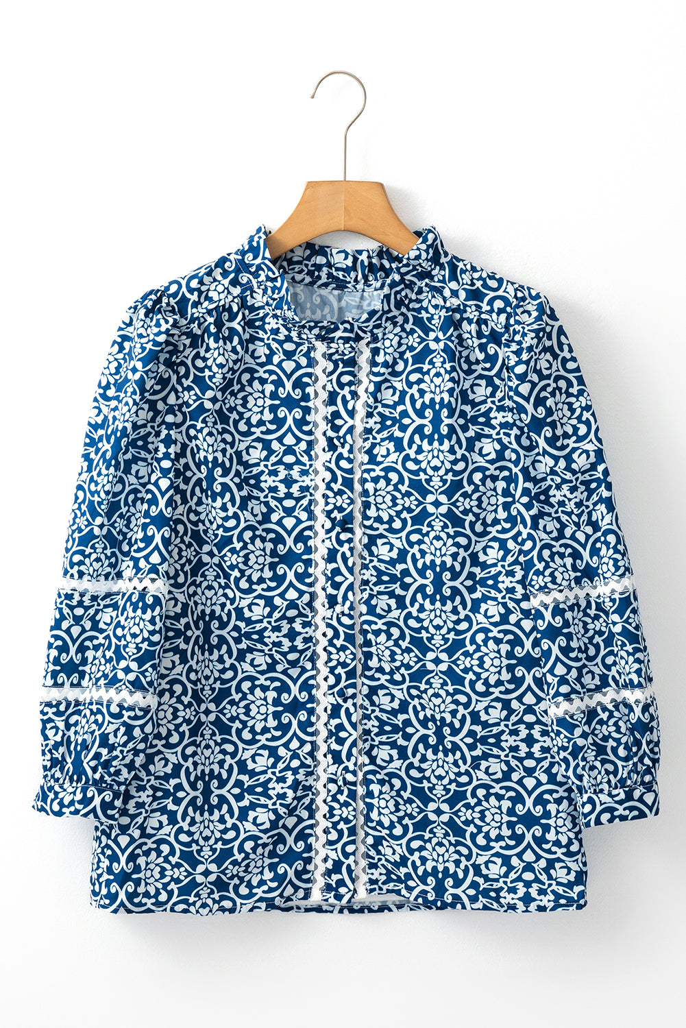 Floral Ric-Rac Buttoned Shirt